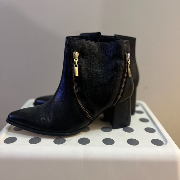 Handmade Leather Booties with Gold Zippers from Stivali - Size EU 36 - Picture 2 of 4